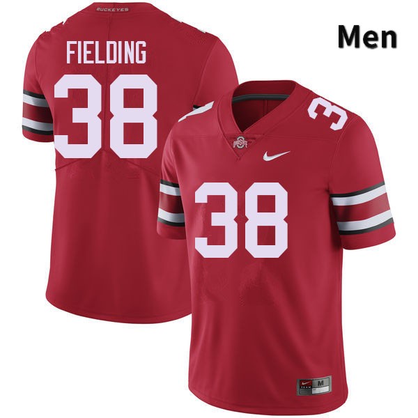 Ohio State Buckeyes Jayden Fielding Men's #38 Red Authentic Stitched College Football Jersey